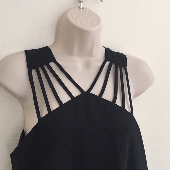 BooHoo Size 4 Black Tiered Strappy Swing Dress - Picture 3 of 6